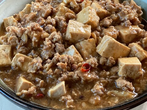 麻婆豆腐（薄切り肉、しゃぶ肉で）にんにくを効かせて